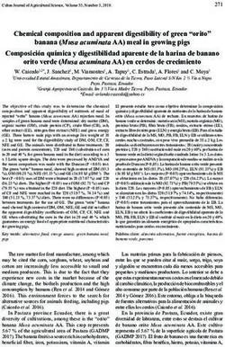 Chemical composition and apparent digestibility of green "orito" banana (Musa acuminata AA) meal in growing pigs Composición química y ...