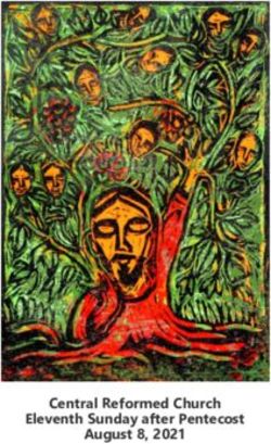 Central Reformed Church Eleventh Sunday after Pentecost August 8, 2021