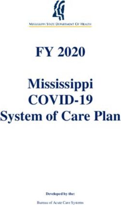FY 2020 Mississippi COVID-19 - System of Care Plan