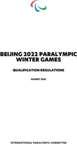 BEIJING 2022 PARALYMPIC WINTER GAMES - QUALIFICATION REGULATIONS AUGUST 2021