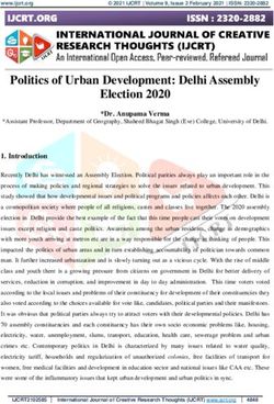 Politics of Urban Development: Delhi Assembly Election 2020 - IJCRT