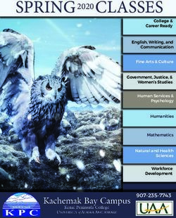 SPRING CLASSES 2020 - University ...