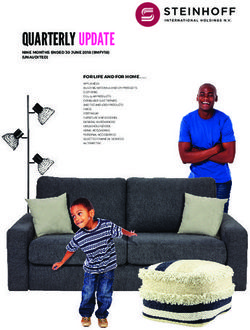 QUARTERLY UPDATE - Steinhoff International Holdings NV