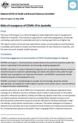Risks of resurgence of COVID-19 in Australia - NHMRC