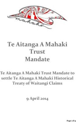 Te Aitanga A Mahaki Trust Mandate - Te Aitanga A Mahaki Trust Mandate to settle Te Aitanga A Mahaki Historical Treaty of Waitangi Claims 9 April 2014