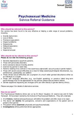 Psychosexual Medicine - Service Referral Guidance