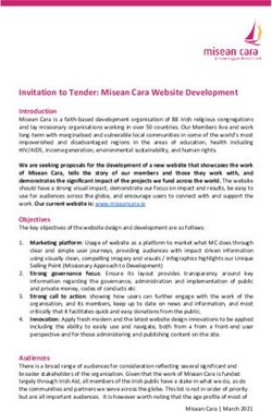 Invitation to Tender: Misean Cara Website Development