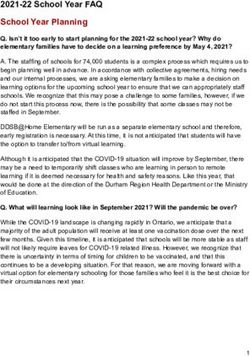 2021-22 School Year FAQ School Year Planning
