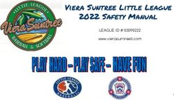 Viera Suntree Little League 2022 Safety Manual - LEAGUE ID # 03090222 www.vierasuntreell.com