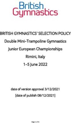BRITISH GYMNASTICS' SELECTION POLICY - Double Mini-Trampoline Gymnastics Junior European Championships Rimini, Italy 1-5 June 2022 date of version ...
