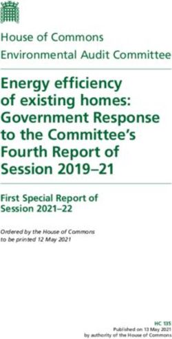 Energy efficiency of existing homes: Government Response to the Committee's Fourth Report of Session 2019-21 - UK ...