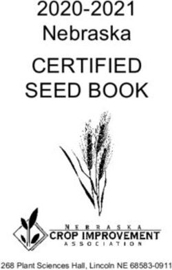 2020-2021 Nebraska CERTIFIED SEED BOOK - 268 Plant Sciences Hall, Lincoln NE 68583-0911