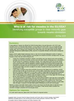 RISK ASSESSMENT - Who is at risk fo measles in the EU/EEA? May 2019