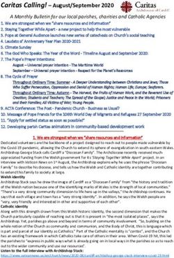 Caritas Calling! - August/September 2020