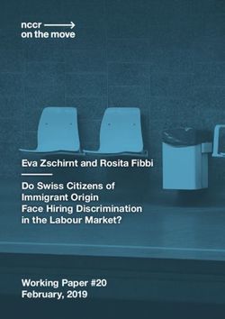 Eva Zschirnt and Rosita Fibbi Do Swiss Citizens of Immigrant Origin Face Hiring Discrimination in the Labour Market? - Working Paper #20 February ...