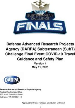 Defense Advanced Research Projects Agency (DARPA) Subterranean (SubT) Challenge Final Event COVID-19 Travel Guidance and Safety Plan