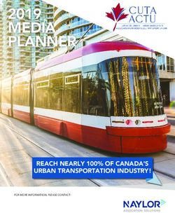 MEDIA PLANNER 2019 - REACH NEARLY 100% OF CANADA'S URBAN TRANSPORTATION INDUSTRY! - Canadian Urban Transit Association