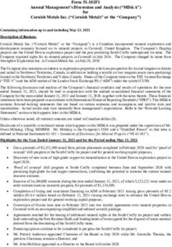 Annual Management's Discussion and Analysis ("MD&A") Cornish Metals Inc. ("Cornish Metals" or the "Company")
