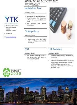 SINGAPORE BUDGET 2020 HIGHLIGHT - Individual Tax Main key points