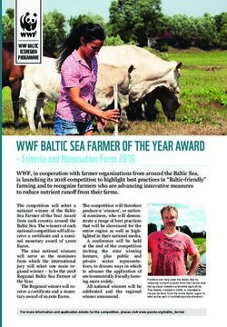 WWF BALTIC SEA FARMER OF THE YEAR AWARD-Criteria and Nomination Form 2018 - Panda