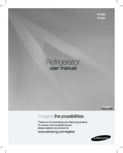 Refrigerator user manual - imagine the possibilities