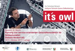 Planung von service-orientierten Geschäftsmodellen für Geldautomaten Diebold Nixdorf AG - Session: 9 | Slot A - it's OWL