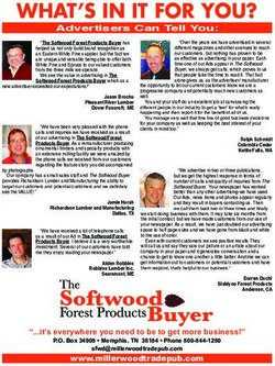 WHAT'S IN IT FOR YOU? - Advertisers Can Tell You: Miller Wood Trade Publications