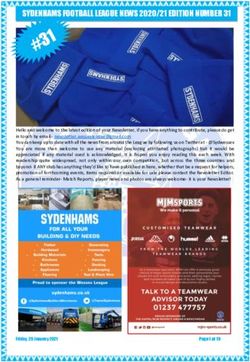 SYDENHAMS FOOTBALL LEAGUE NEWS 2020/21 EDITION NUMBER 31