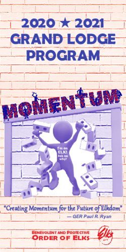 2020 2021 GRAND LODGE PROGRAM - "Creating Momentum for the Future of Elkdom" - GER Paul R. Ryan - MD-DE-DC Elks Association