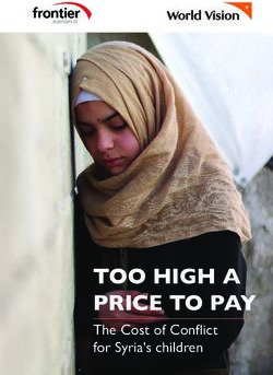 TOO HIGH A PRICE TO PAY - The Cost of Conflict for Syria's children - World Vision