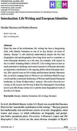 Introduction: Life Writing and European Identities - Brill