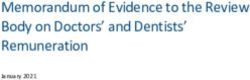 Memorandum of Evidence to the Review Body on Doctors' and Dentists' Remuneration