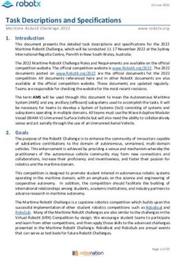 TASK DESCRIPTIONS AND SPECIFICATIONS - MARITIME ROBOTX CHALLENGE 2022 - ROBONATION
