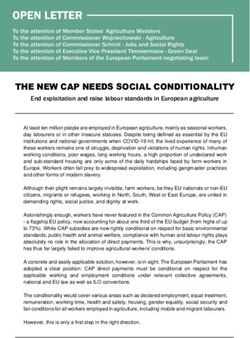 THE NEW CAP NEEDS SOCIAL CONDITIONALITY - End exploitation and raise labour standards in European agriculture