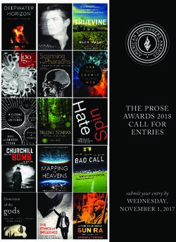 THE PROSE AWARDS 2018 CALL FOR ENTRIES - submit your entry by WEDNESDAY, NOVEMBER 1, 2017