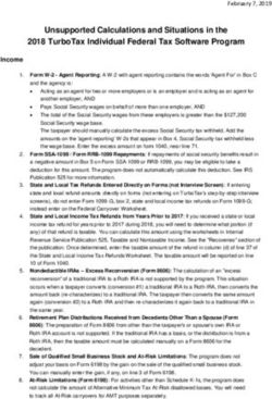 Unsupported Calculations and Situations in the 2018 TurboTax Individual Federal Tax Software Program - Intuit