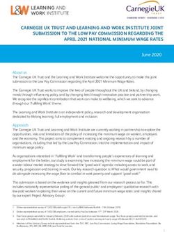CARNEGIE UK TRUST AND LEARNING AND WORK INSTITUTE JOINT SUBMISSION TO THE LOW PAY COMMISSION REGARDING THE APRIL 2021 NATIONAL MINIMUM WAGE RATES