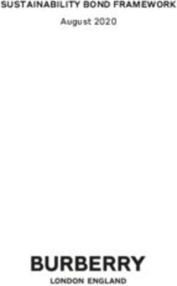 SUSTAINABILITY BOND FRAMEWORK - August 2020