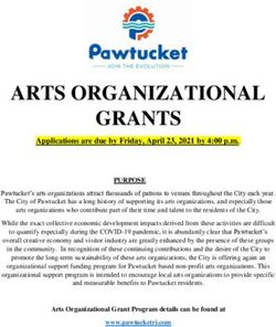 ARTS ORGANIZATIONAL GRANTS - City Of Pawtucket