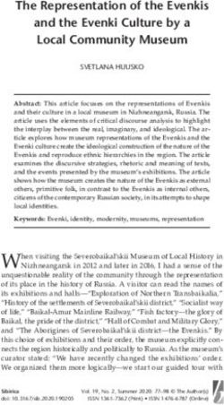 The Representation of the Evenkis and the Evenki Culture by a Local Community Museum