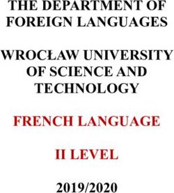 THE DEPARTMENT OF FOREIGN LANGUAGES WROCŁAW UNIVERSITY OF SCIENCE AND TECHNOLOGY FRENCH LANGUAGE II LEVEL 2019/2020