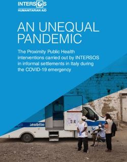 AN UNEQUAL PANDEMIC The Proximity Public Health interventions carried out by INTERSOS in informal settlements in Italy during the COVID-19 ...