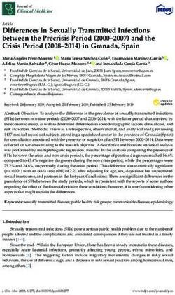 Differences in Sexually Transmitted Infections between the Precrisis Period (2000-2007) and the Crisis Period (2008-2014) in Granada, Spain - MDPI