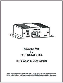 Messager USB by Nel-Tech Labs, Inc. Installation & User Manual - Note: All units support MP3 playback of up to 128Kbps @ 48KHz. Units with serial ...