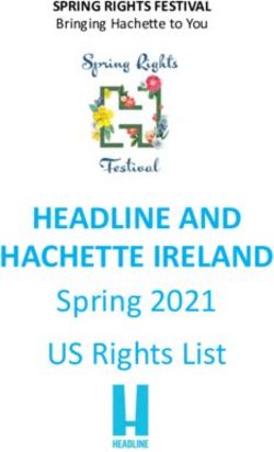HEADLINE AND HACHETTE IRELAND - Spring 2021 US Rights List - SPRING RIGHTS FESTIVAL