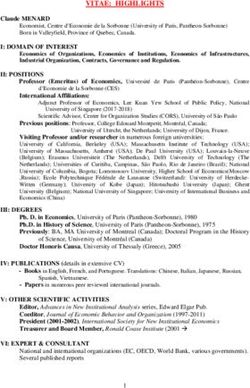VITAE: HIGHLIGHTS - Claude Ménard