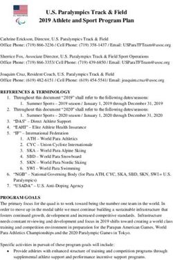 U.S. Paralympics Track & Field 2019 Athlete and Sport Program Plan - Team USA