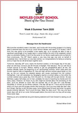 Week 8 Summer Term 2020 - "Don't count the days. Make the days count" - Moyles Court School