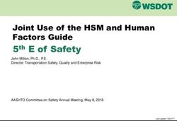 Joint Use of the HSM and Human Factors Guide 5th E of Safety - John Milton, Ph.D., P.E. Director: Transportation Safety, Quality and Enterprise ...