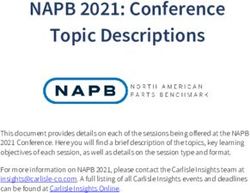 NAPB 2021: Conference Topic Descriptions - Carlisle & Company